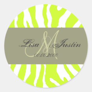 Adesivo Redondo zebra limão, autocolantes monográficos