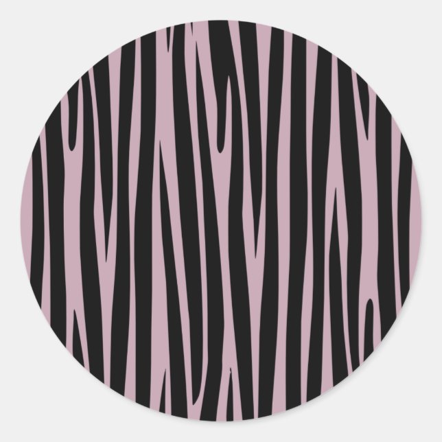 Adesivo Redondo Zebra listra padrões animais Lavanda Fundo (Frente)