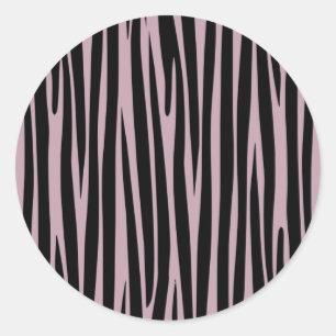 Adesivo Redondo Zebra listra padrões animais Lavanda Fundo