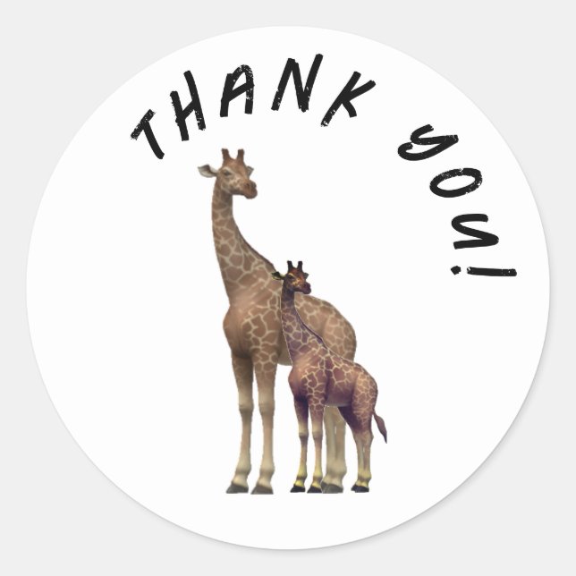 Adesivo Redondo Zebra Personalizável Obrigado (Frente)