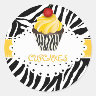 Adesivo Redondo zebra PixDezines+cupcake/cor DIY