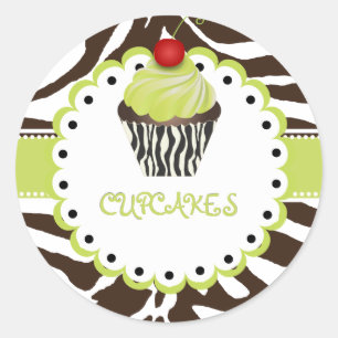 Adesivo Redondo zebra PixDezines+cupcake/cor DIY