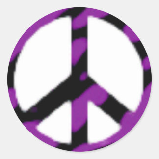 Adesivo Redondo zebra - sinal de paz