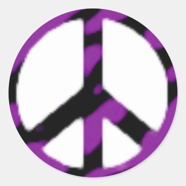 Adesivo Redondo zebra - sinal de paz (Frente)