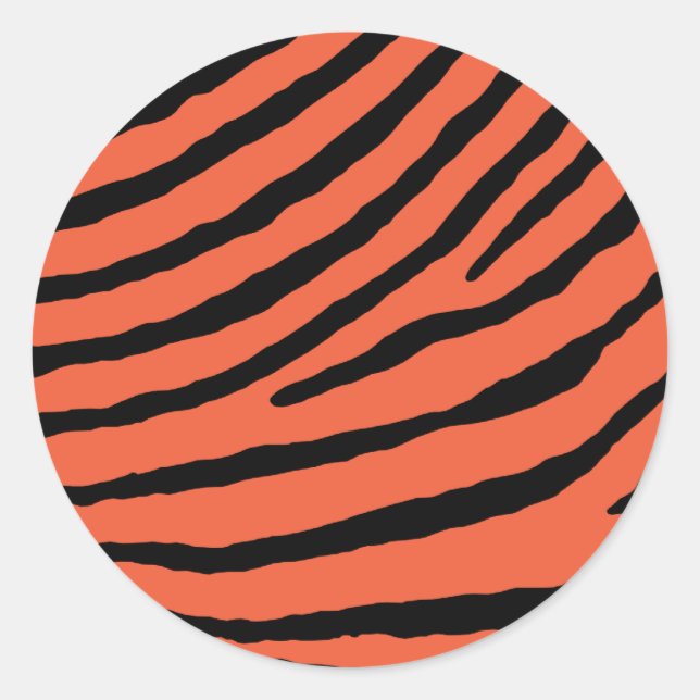 Adesivo Redondo ZEBRA STRIPES: LARANJA e PRETO (Frente)