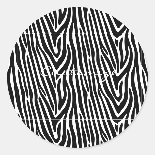 Adesivo Redondo Zebra Stripes Padrão Thunder_Cove (Frente)
