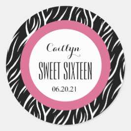 Adesivo Redondo ZEBRA Sweet Sessenta e dezesseis V16 Personalizada