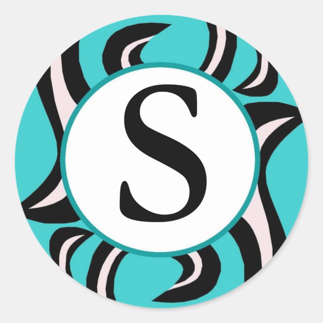 Adesivo Redondo Zebra Swirl (Frente)