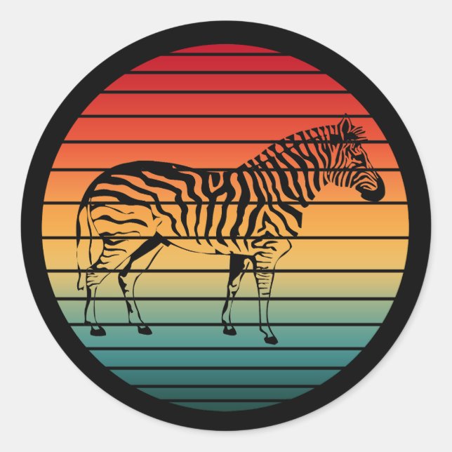 Adesivo Redondo zebra vintage (Frente)