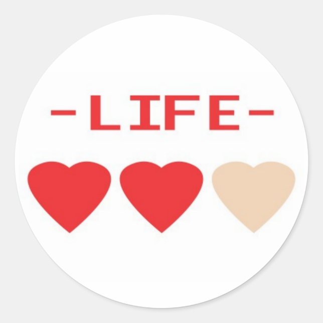 Adesivo Redondo zelda Hearts (Frente)