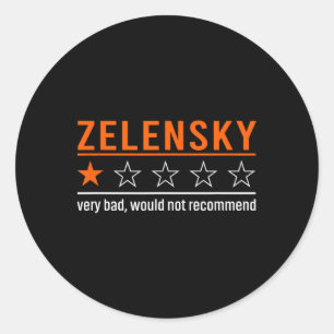 Adesivo Redondo Zelensky Conservador Republicano Ucrânia Engraçado