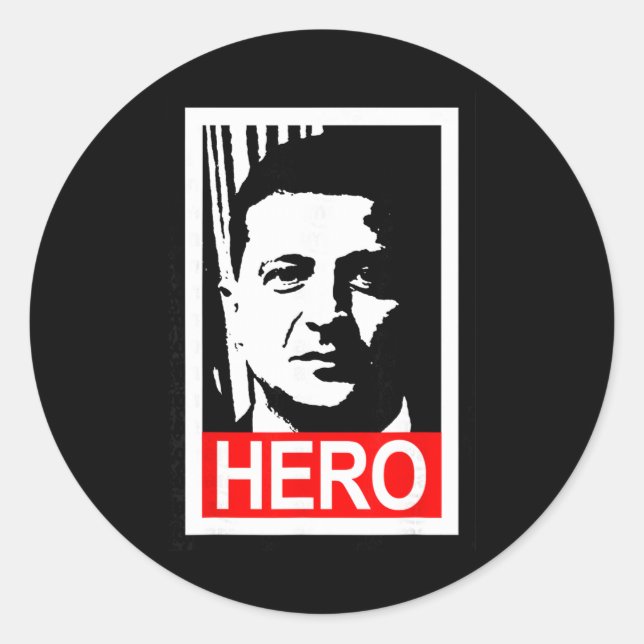 Adesivo Redondo Zelensky - Herói (Frente)
