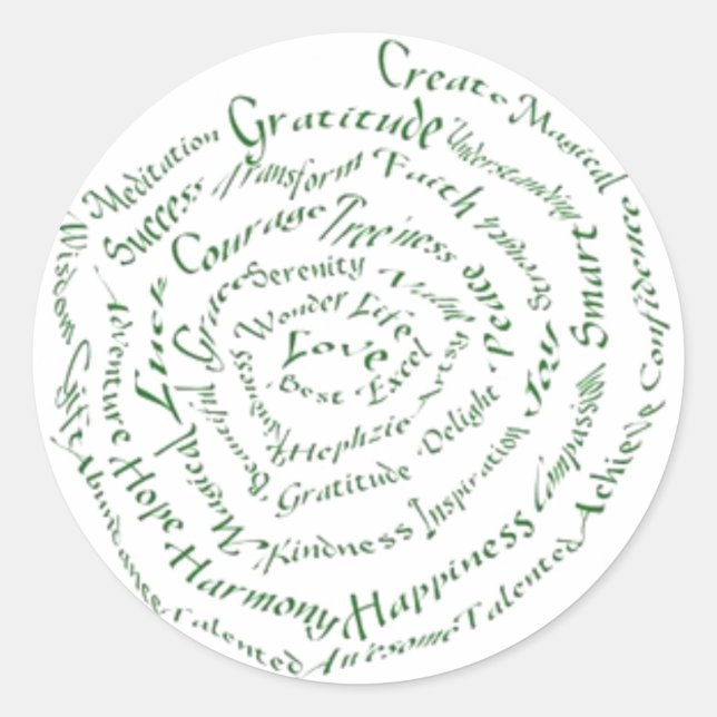 Adesivo Redondo Zen Art "Vibate suas bençãos" (Frente)