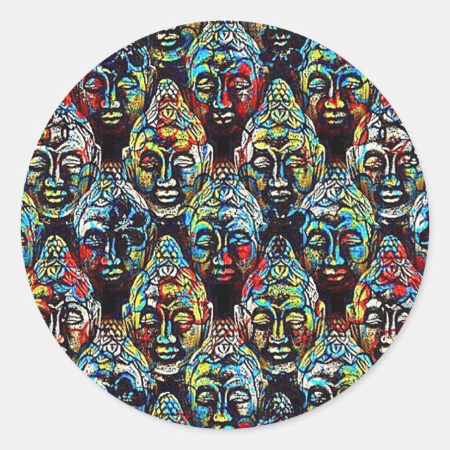 Adesivo Redondo Zen Buddha (Frente)
