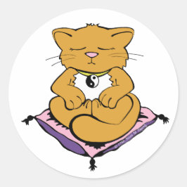 Adesivo Redondo Zen Cat