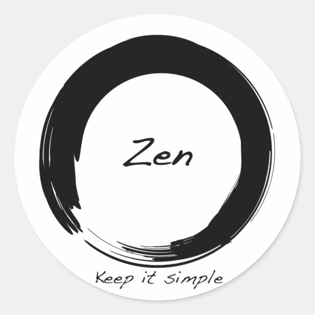 Adesivo Redondo Zen: Mantenha simples (Frente)