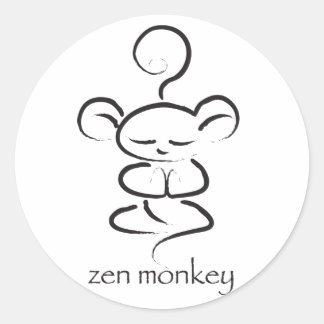 Adesivo Redondo Zen Monkey