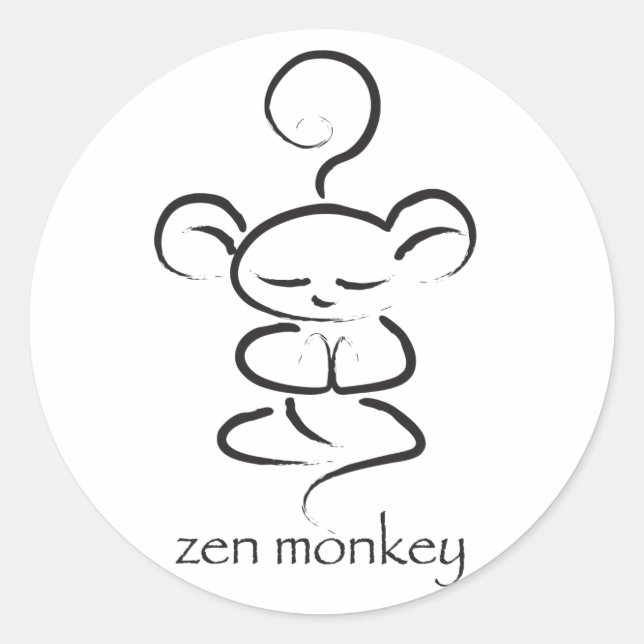 Adesivo Redondo Zen Monkey (Frente)
