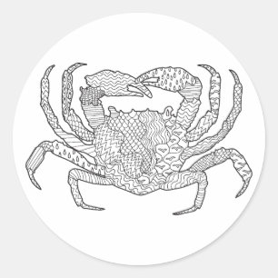 Adesivo Redondo Zendoodle Crab