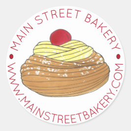 Adesivo Redondo Zeppole (Pastelaria Italiana) — Pastelaria Fritada