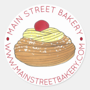 Adesivo Redondo Zeppole (Pastelaria Italiana) — Pastelaria Fritada