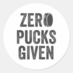 Adesivo Redondo Zero Pucks Dado Sarcástico Adulto Hockey Masculino