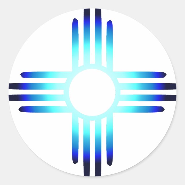 Adesivo Redondo Zia Azul legal (Frente)