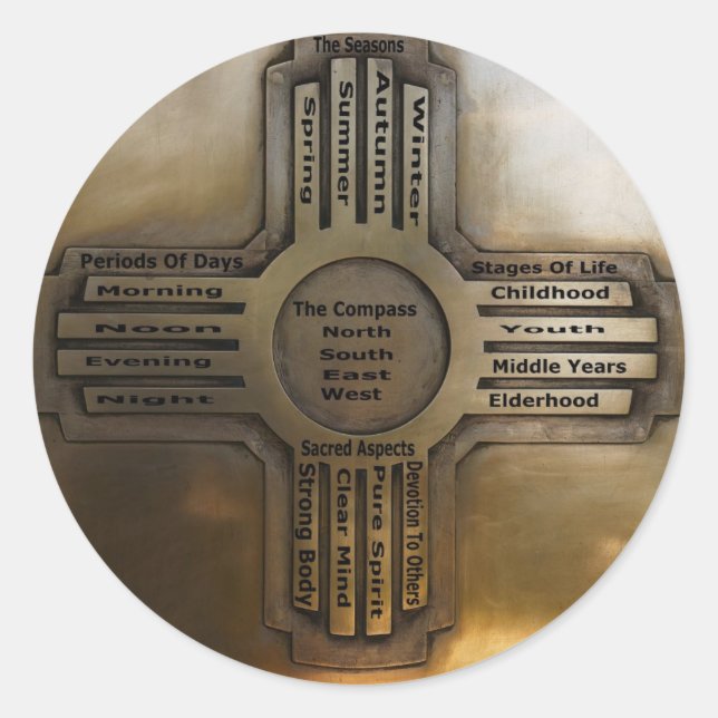 Adesivo Redondo Zia do Estado do Novo México (Frente)