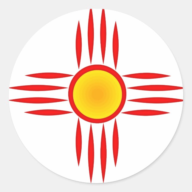 Adesivo Redondo Zia Vermelha com centro amarelo (Frente)