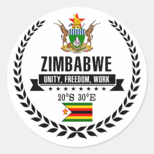 Adesivo Redondo Zimbabwe