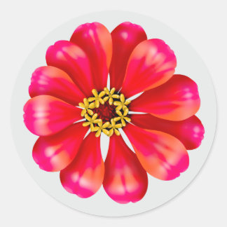 Adesivo Redondo Zínia Rosa
