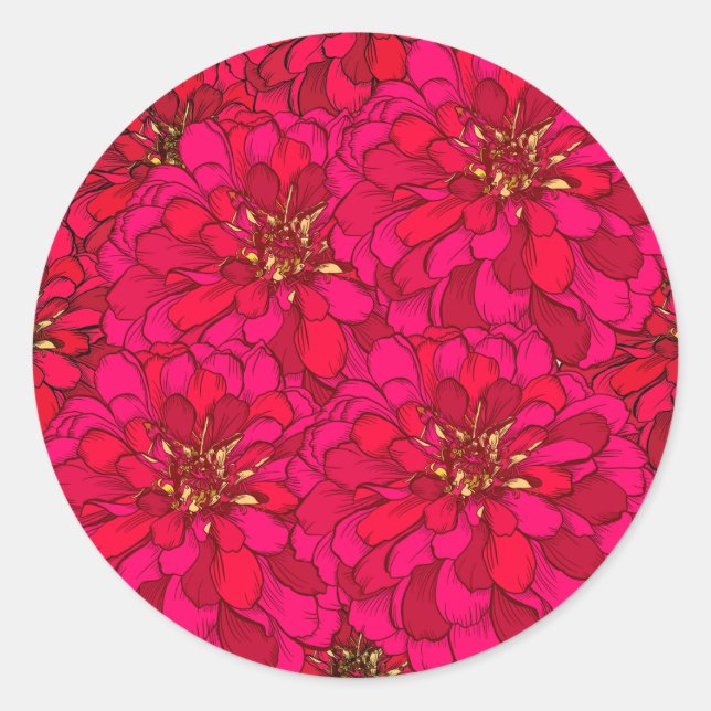 Adesivo Redondo Zinnia Flower (Frente)
