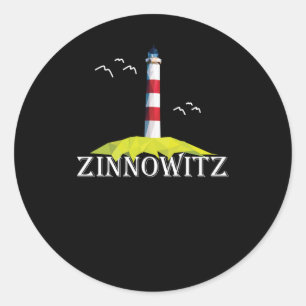 Adesivo Redondo Zinocwitz Island Usedom Ostsee Beach Souvenir