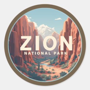 Adesivo Redondo Zion National Park Utah
