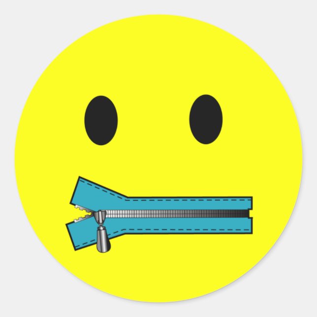 Adesivo Redondo 'zip it FACE STICKERS (Frente)