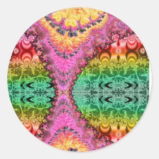 Adesivo Redondo Zipper Fractal Psychedelic Art Sticker 32325