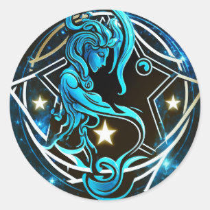Adesivo Redondo Zodiac - Aquarius Sticker