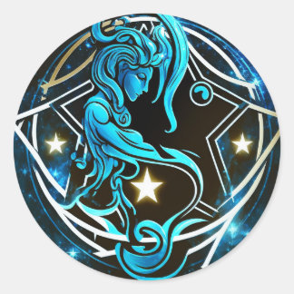 Adesivo Redondo Zodiac - Aquarius Sticker