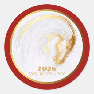 Adesivo Redondo Zodiac Birthday RS 2 - Ano de Cavalo Chinês Perso