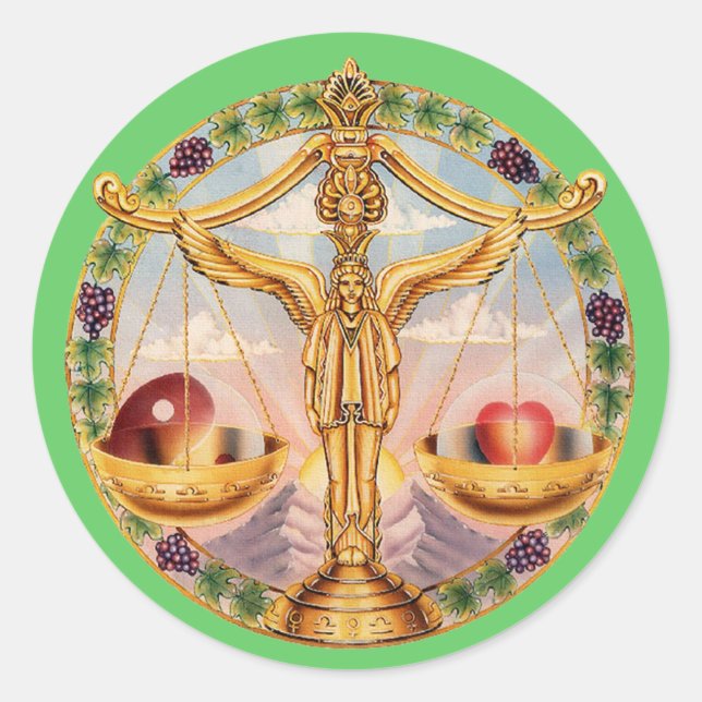 Adesivo Redondo Zodiac Libra - Personalize-o! (Frente)