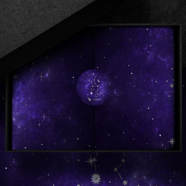 Adesivo Redondo Zodiac Roxo | Astrologia Cósmica Horoscópio (Criador carregado)