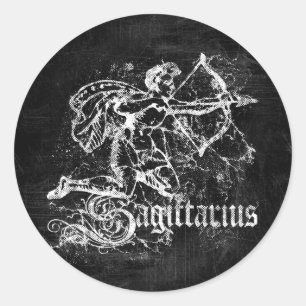 Adesivo Redondo Zodiac Vintage Sagittarius