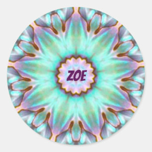 Adesivo Redondo ZOE ~ Personalizado Paua Shell Sticker Fractal ~