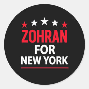 Adesivo Redondo Zohran para Nova York – Apoio Político Ousado