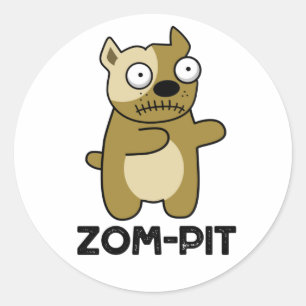 Adesivo Redondo Zom Pit Touro de Zombie Cute Halloween