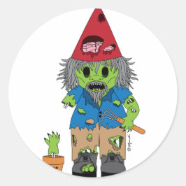 Adesivo Redondo Zombie Gnome