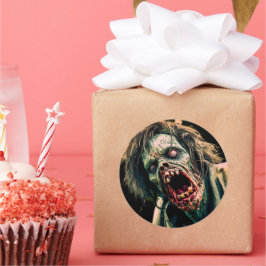 Adesivo Redondo Zombie gritando