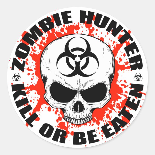 Adesivo Redondo Zombie Hunter 3 (Frente)