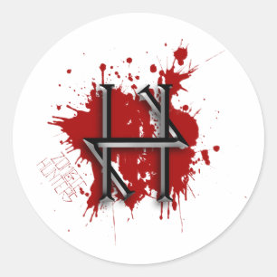 Adesivo Redondo Zombie Hunter Stickers