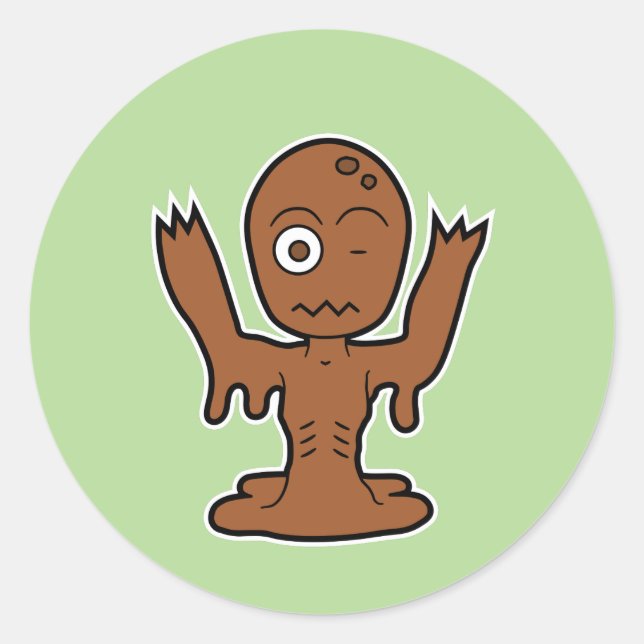 Adesivo Redondo Zombie japonesa Dorotabo (Frente)